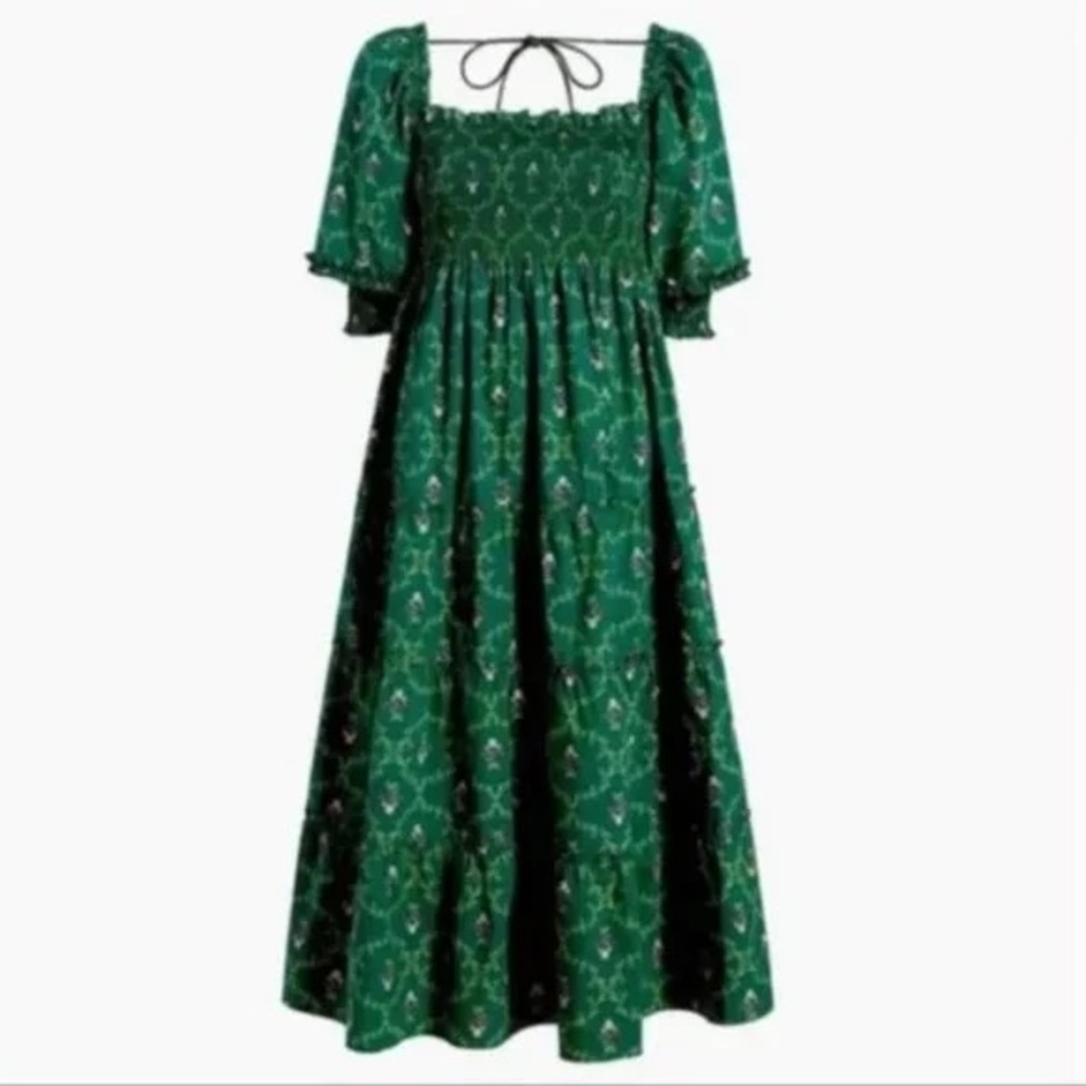 Hill House Nesli Nap Dress in Green Vine